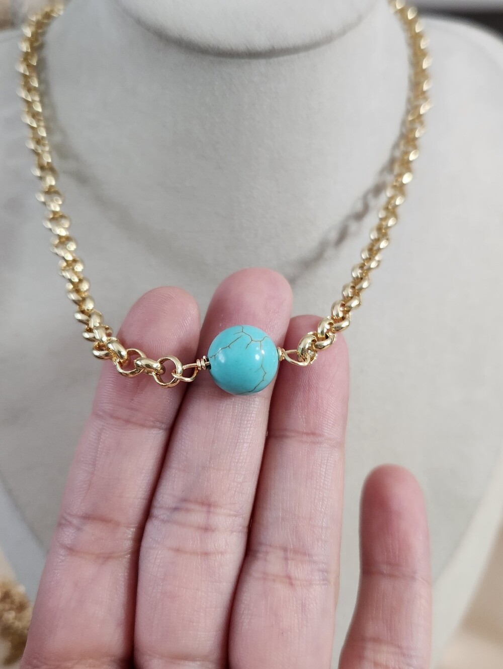 Turquoise Stacking Necklace - Picture 4 of 5
